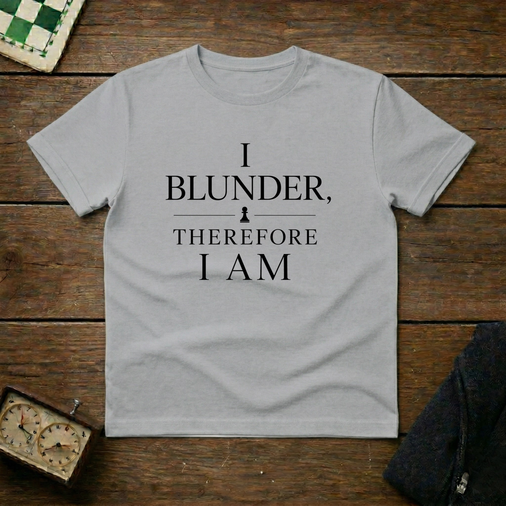 I Blunder Therefore I Am Chess Shirt