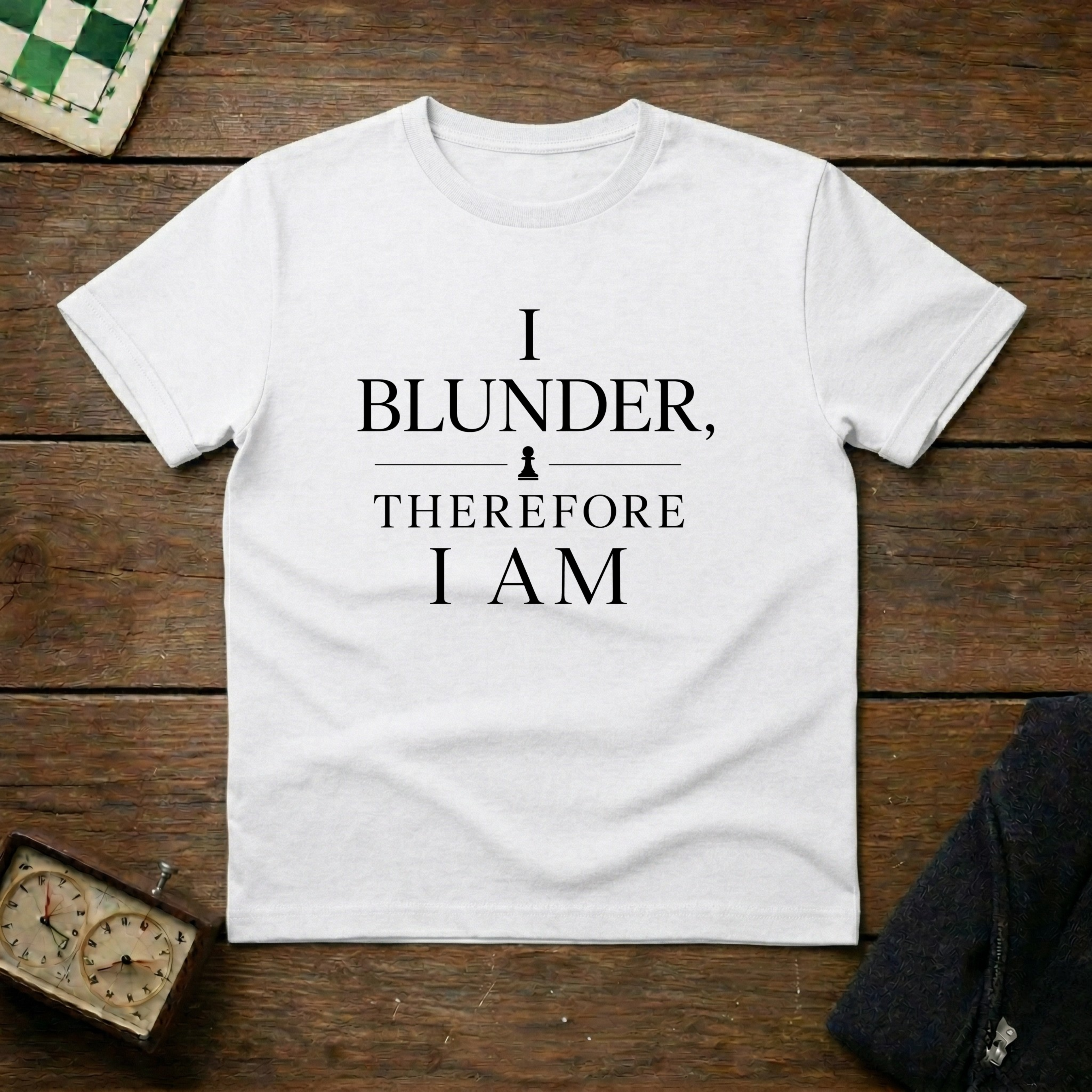 I Blunder Therefore I Am Chess Shirt